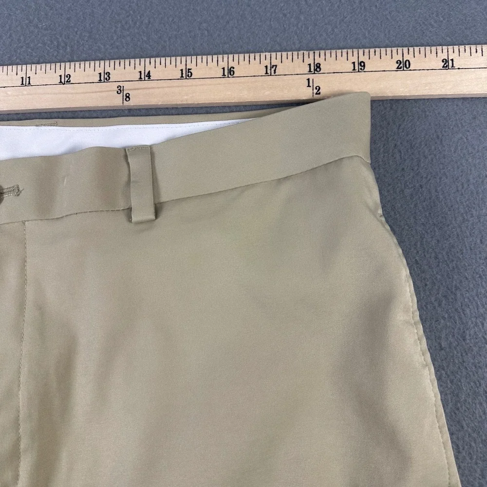 Slazenger Mens Golf Pants Khaki Tan Flat Front Stretch W38 L30 Performance